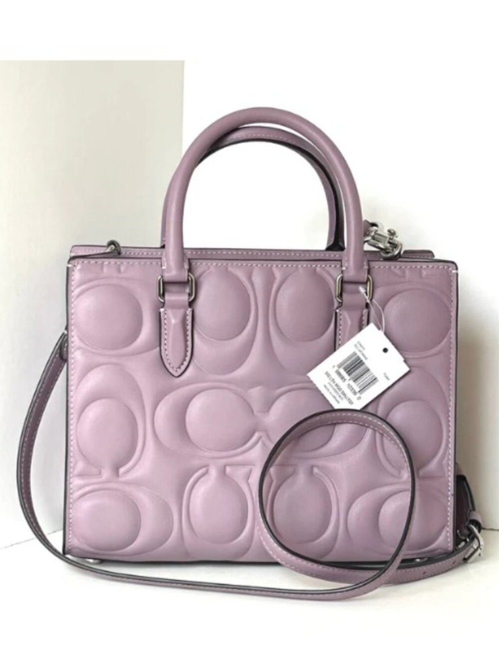 Coach Maggie Small Tote Jasmine Signature Leather Crossbody CY670 Purple - Picture 2 of 10